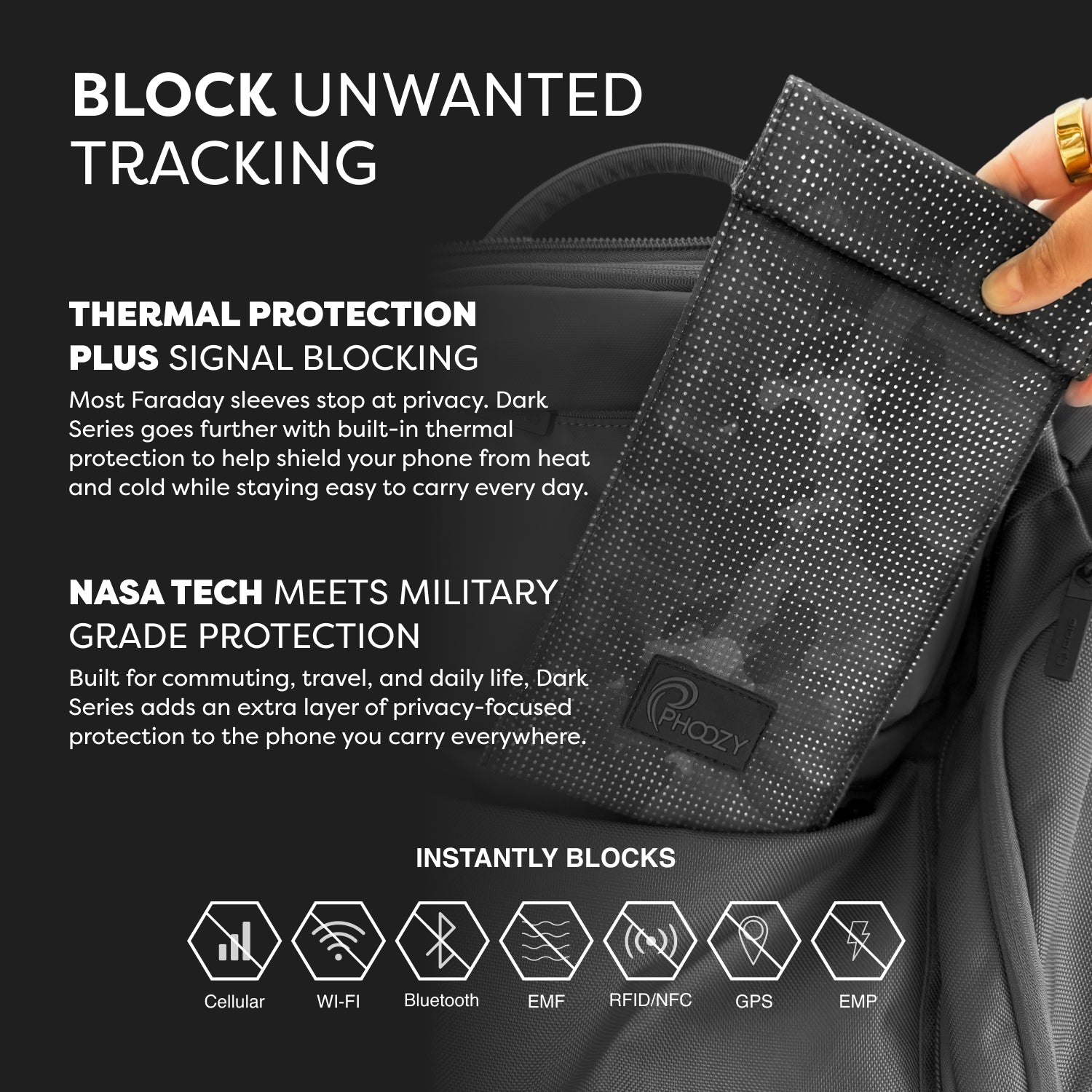 Phoozy - Dark Series Faraday Phone Sleeve Phoozy - Dark Series Faraday Phone Sleeve